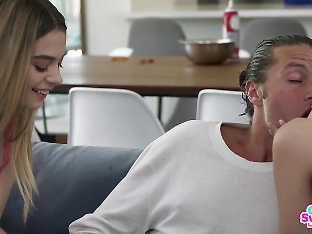 Molly Little and Sera Ryder share it in two girls one guy threesome