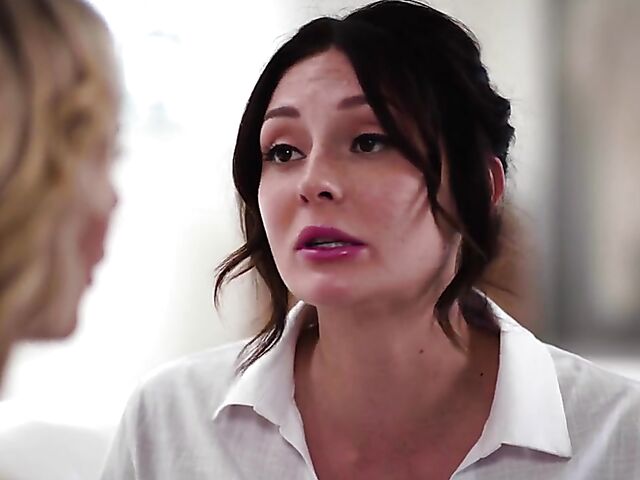 Aiden Ashley & Charlotte Sins - Lesbian fingering orgasm on the couch