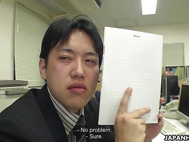 Big tits Japanese secretary Shizuku Hutaba shows her goods