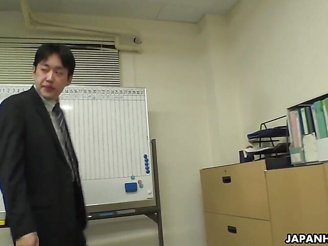 Big tits Japanese secretary Shizuku Hutaba shows her goods