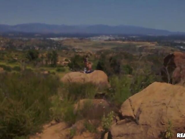 Outdoor interracial group sex on a hike with Angel Youngs, Nikki Sweet and Jesse Pony