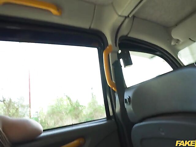 Taxi sex with a good looking brunette featuring Sara Diamante