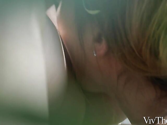 Sensual lesbian breakfast in the garden with Mia Evans and Ophelia Dust