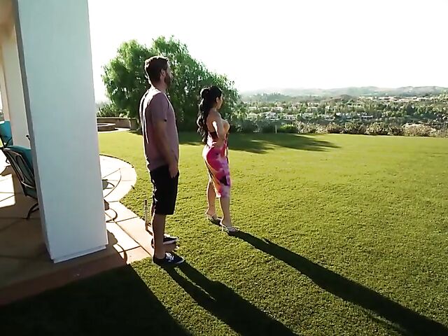 Morgan Lee's asian feet for a white guy in the backyard