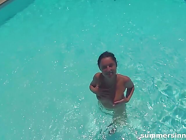 Hot pool sex on a summer afternoon with sultry Nikki M