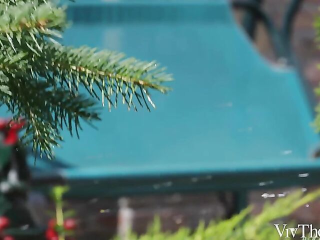 Outdoor lesbian pleasure in the garden with Jo and Vicky Love