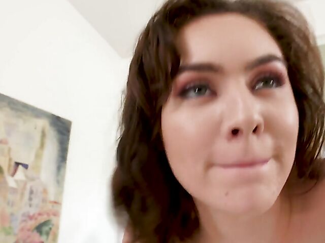 Lucky old man watches his naughty young stepdaughter Freya Parker suck and fuck