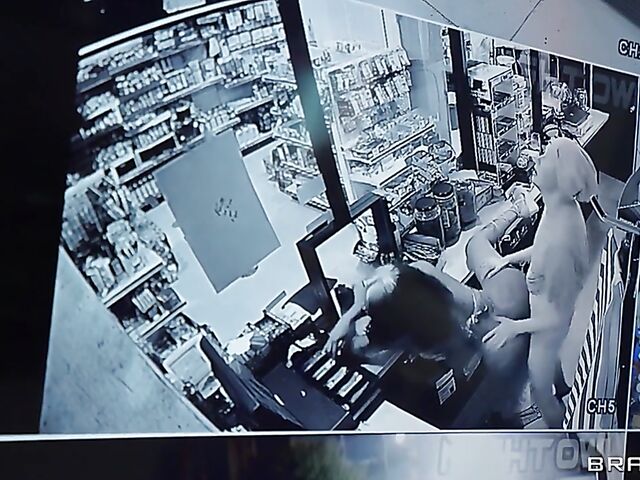 Busty ebony Jordyn Falls gets caught with Gaby Ortega at the convenience store and squirts with Jimmy Michaels