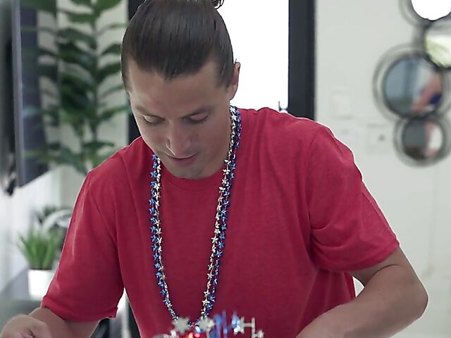 Big tits threesome with busty brunette Alyx Star