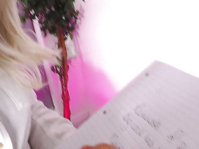 Four-eyed mature MILF secretary Ashley dildoing her shaved cunt for you