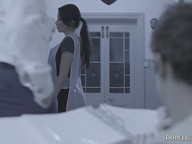 Anal threesome in stockings with french pornstars Anissa Kate and Cléa Gaultier