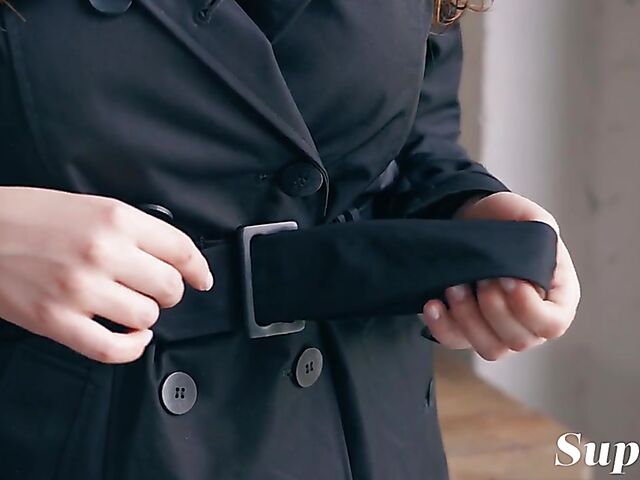 Anna Braveheart - Beautiful redhead solo in black stockings before shower