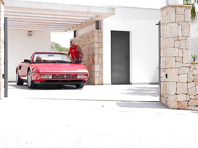 Yuli & Mateo - Red Ferrari and hot outdoor sex