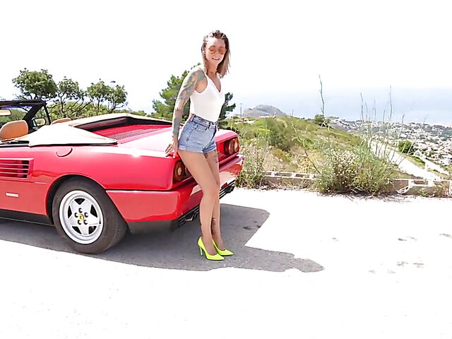 Yuli & Mateo - Red Ferrari and hot outdoor sex