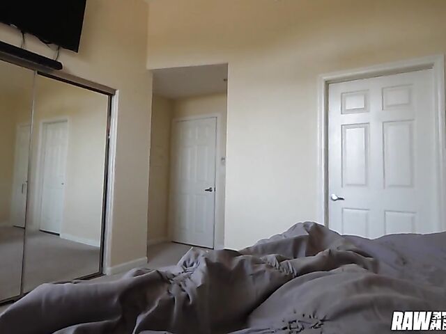 Giving flowers to big breasted Octavia Red and POV sex in the bedroom