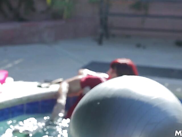 Redhead MILF Odette Fox helps her neighbor