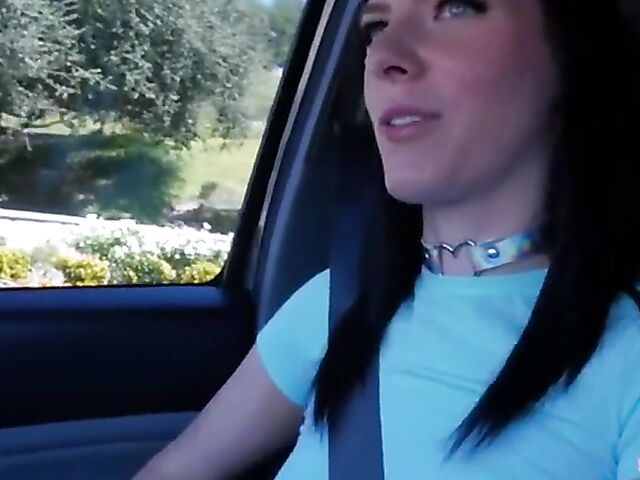 POV brunette Celestina Blooms is good at sucking