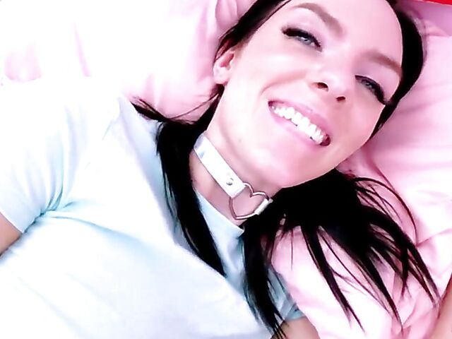 POV brunette Celestina Blooms is good at sucking