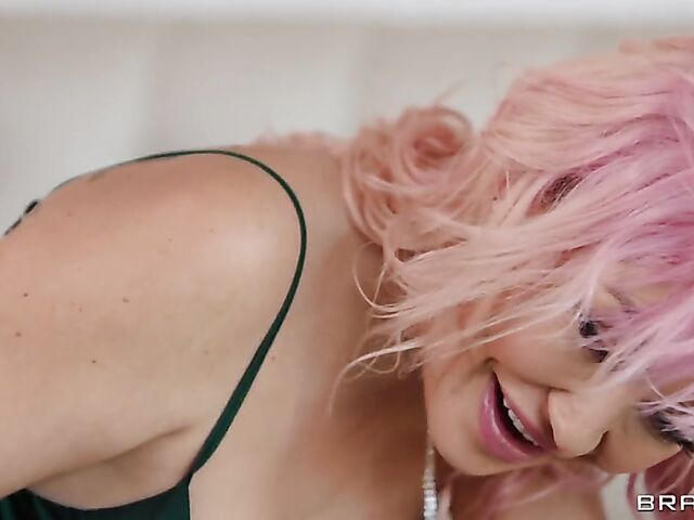 Mick Blue anal fucks pink-haired Adira Allure in front of milf bride Phoenix Marie