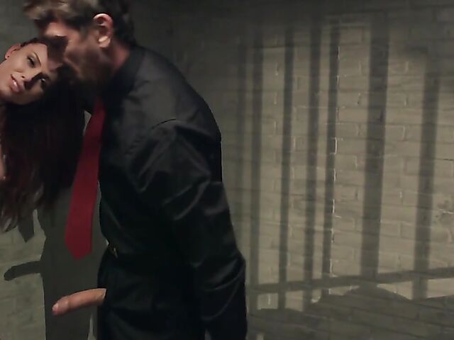 BDSM sex behind bars with gorgeous Aidra Fox
