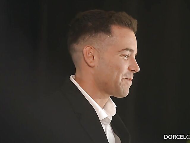 Two cocks threesome with curly-haired Geisha Kyd