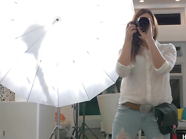 Lesbian photographer fingering girls featuring Aiden Ashley, Jenna J Ross and Jillian Janson