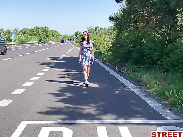 Little Caprice POV car sex in her lovely dress