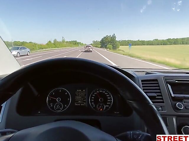 Little Caprice POV car sex in her lovely dress