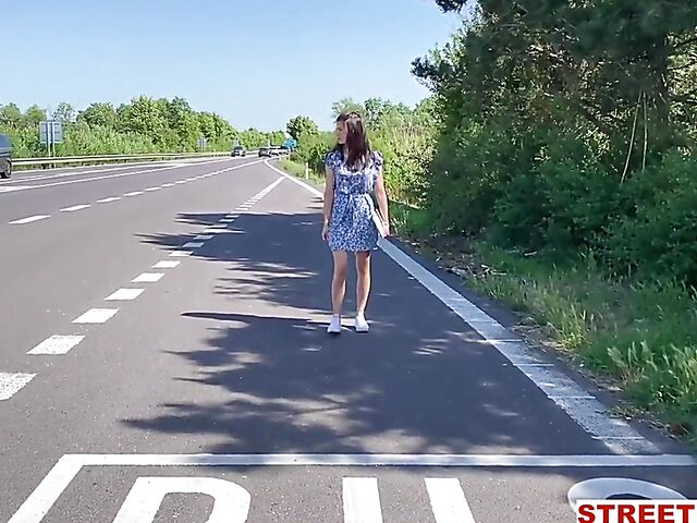 Little Caprice POV car sex in her lovely dress