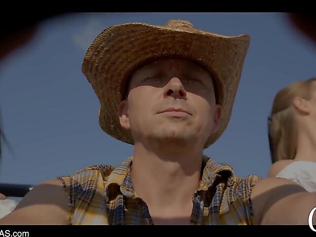 Alexis Crystal and Little Caprice lesbian sunset loving in the field