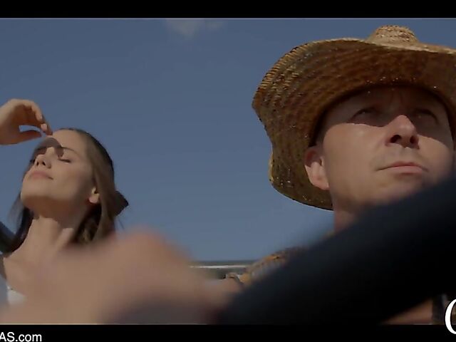 Alexis Crystal and Little Caprice lesbian sunset loving in the field