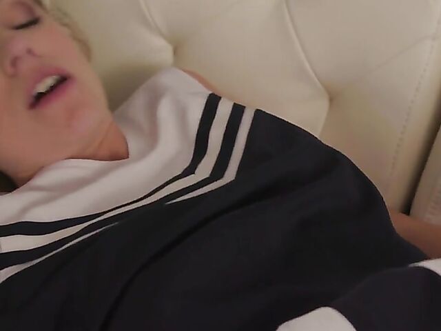 Hot sex in cheerleader uniform with River Lynn