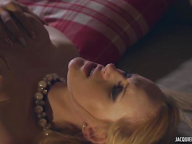 Elegant ladies Julie Valmont and Angel Wicky team up for a hot threesome