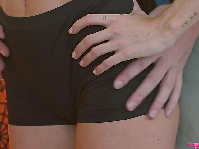 Theodora Day and Lily Larimar having free use hot threesome on Halloween