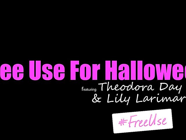Theodora Day and Lily Larimar having free use hot threesome on Halloween
