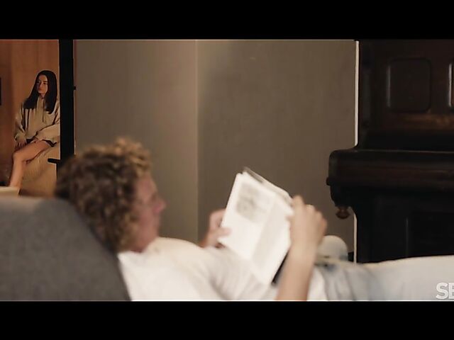 Slim brunette Sasha Krey seduces her man into passionate sex