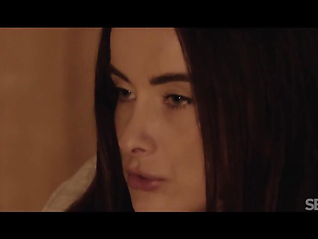 Slim brunette Sasha Krey seduces her man into passionate sex