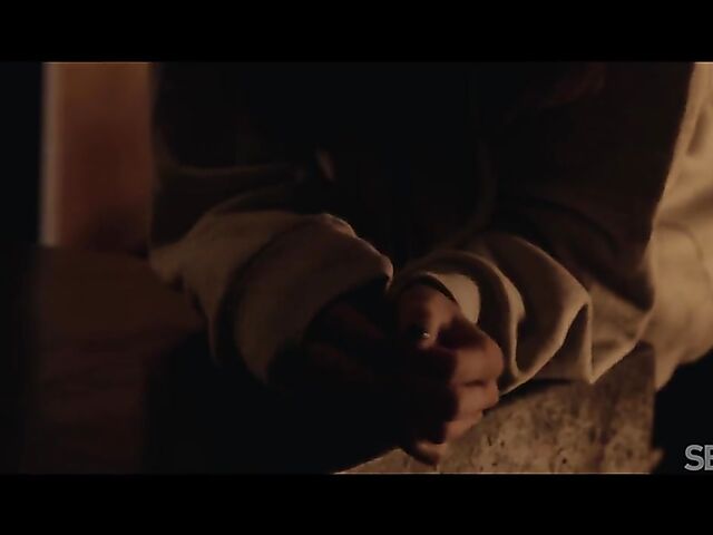 Slim brunette Sasha Krey seduces her man into passionate sex