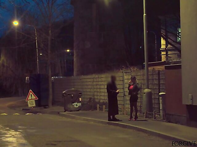 MILF whore Aubrey Black gets tricked into sex in the street