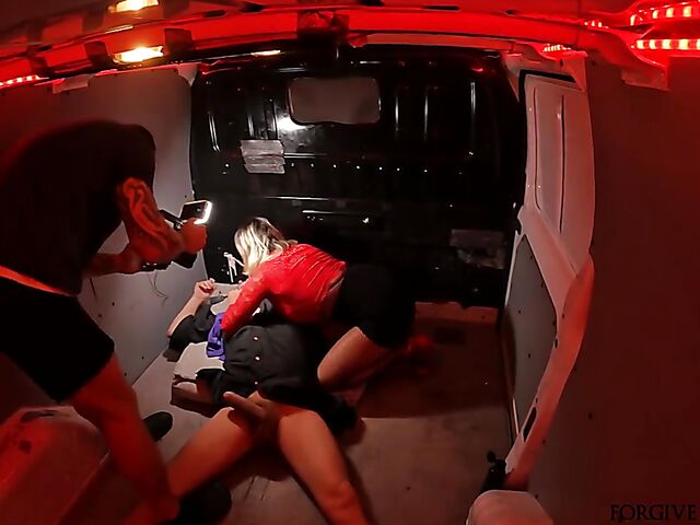 MILF whore Aubrey Black gets tricked into sex in the street