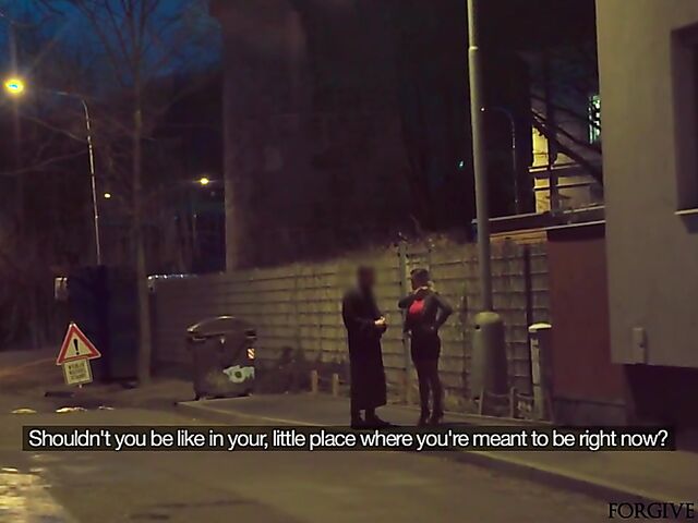 MILF whore Aubrey Black gets tricked into sex in the street