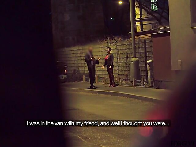 MILF whore Aubrey Black gets tricked into sex in the street