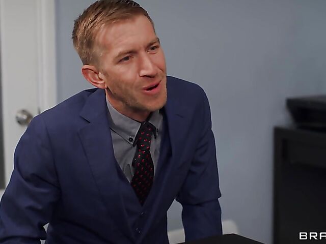 Big tits redhead Zara Durose gets dicked down at work