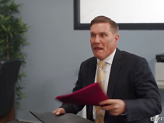 Big tits redhead Zara Durose gets dicked down at work