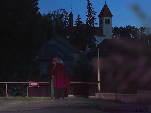 Blonde slut gets picked up and railed in the night on Halloween