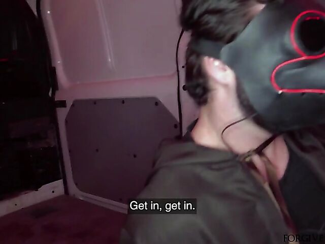 Blonde slut gets picked up and railed in the night on Halloween