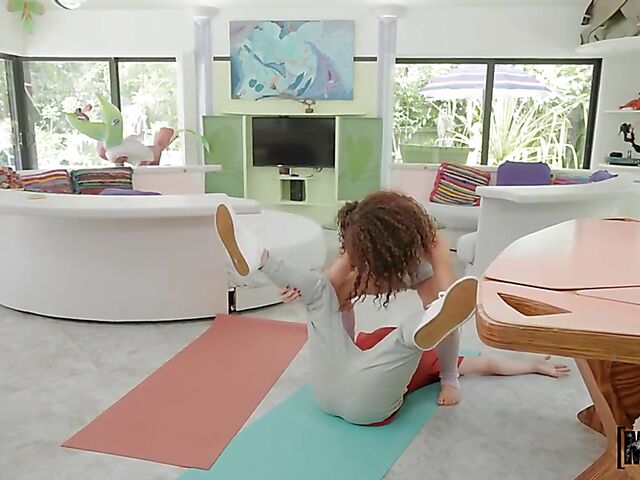 Willow Ryder - Curly yoga girl with glasses anal fucked