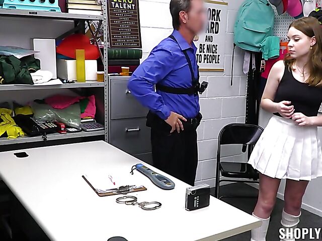 Cute young shoplifter Adrianna Jade gets penetrated