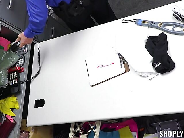 Cute young shoplifter Adrianna Jade gets penetrated