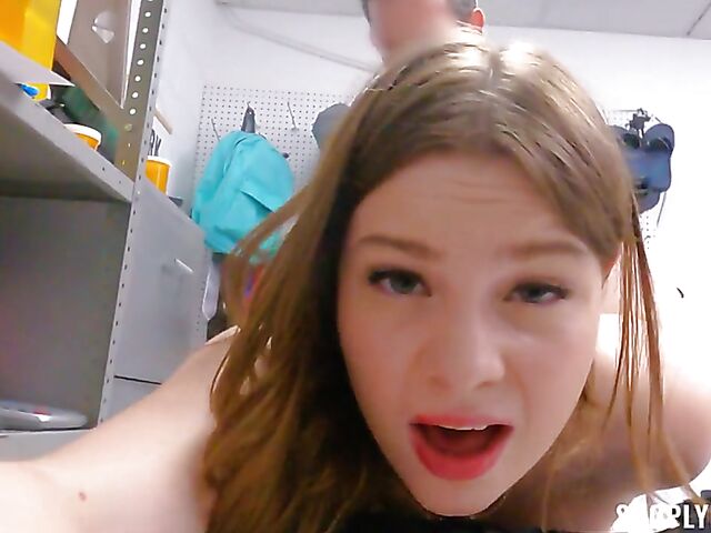 Cute young shoplifter Adrianna Jade gets penetrated